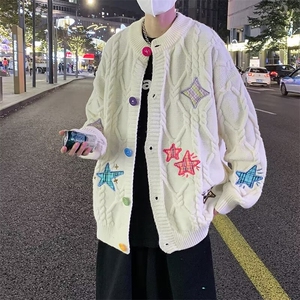 甜美白色针织毛衣外套开衫男女早初春秋穿搭小个子时尚毛衣MM238图片