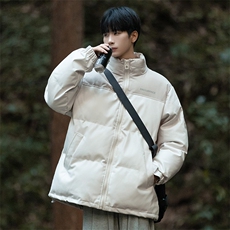 立领男士加厚皮棉衣冬季拼接潮流棉服字母棉袄子A266-P01-P80，男装棉衣，电商A266