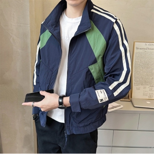 男双杠设计外套上衣工装立领拼色夹克DS-A329-FL2318-P80图片