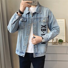 JK821-p90-限价138现货店主风牛仔夹克肥仔量足破洞印花大码，男装夹克，星座103A