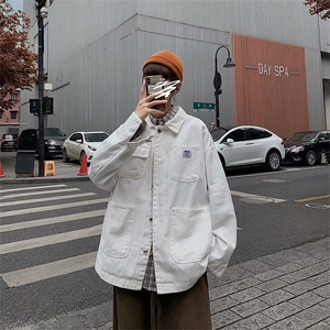 牛仔夹克时尚慵懒潮牌新款潮流流行ins港风工装外套男W6107-P58图片