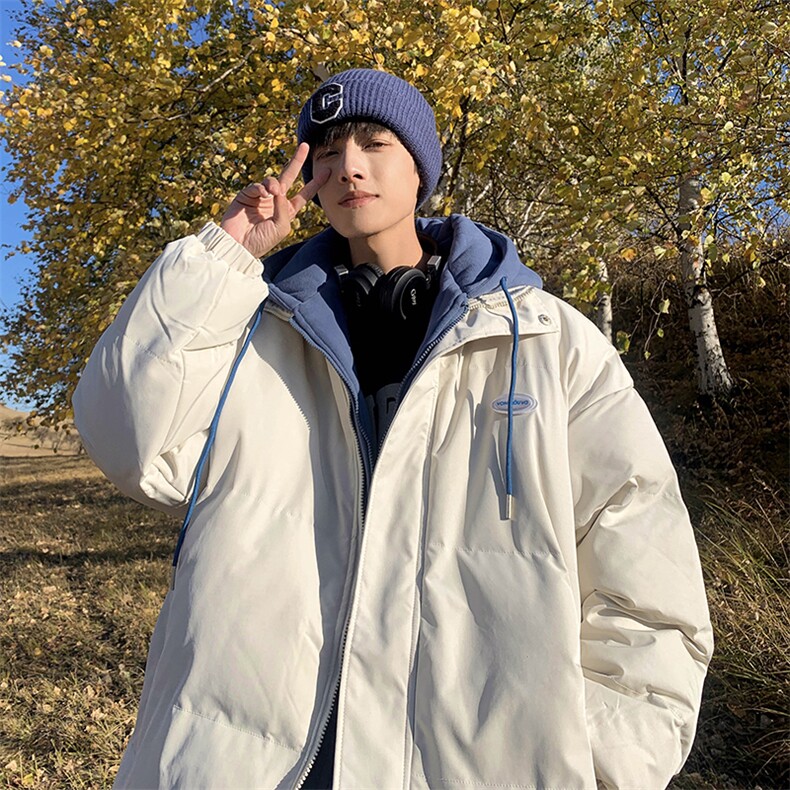 现货冬季假两件服男外套新款韩版百搭宽松连帽衣W6032-P92,男装棉衣,星座512-3