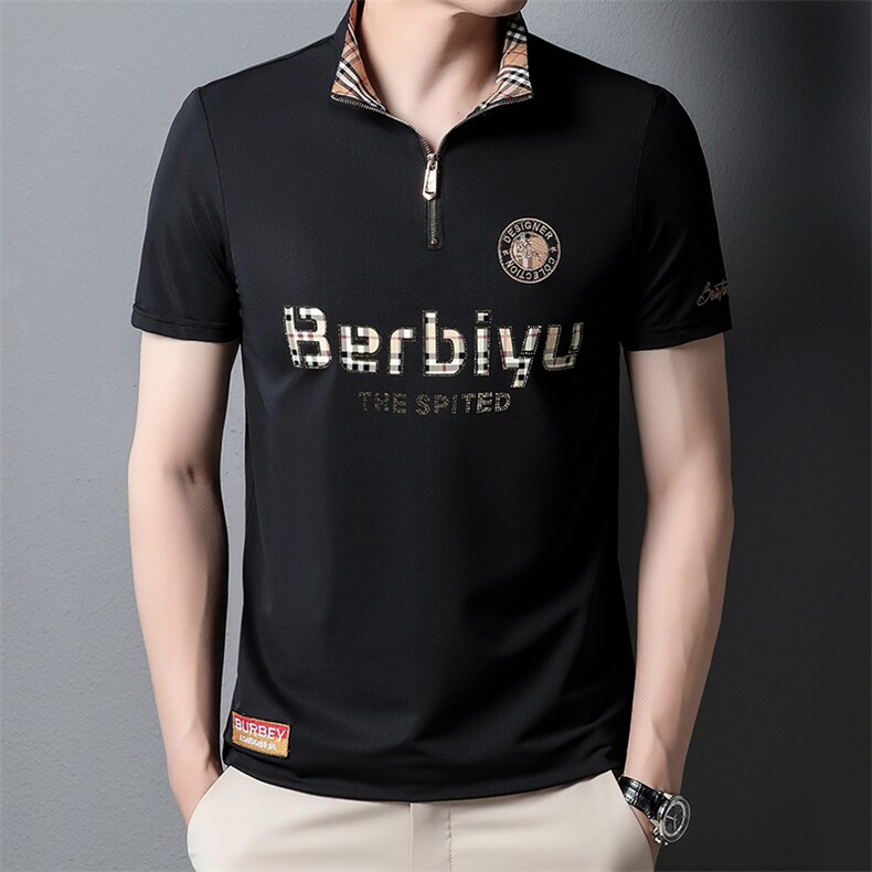 时尚短袖T恤男翻领绣标POLO衫夏季中青年男士休闲潮流体恤衫夏装,男装T恤,电商B212（原钱塘6029）