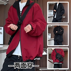 JK9026/P70春装两面穿休闲男外套宽松情侣运动ins百搭夹克两面服，男装夹克，电商A141