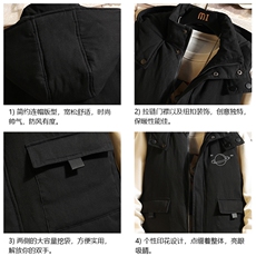 棉马甲男士大码加厚棉背心男坎肩男砖墙MJ47238-P80，男装背心/马甲，电商A040A