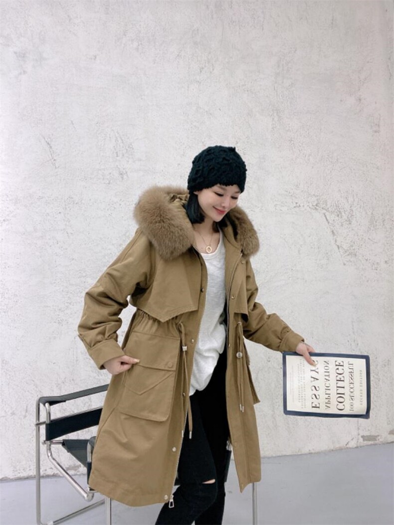 2022冬装新款设计师定制大长款狐狸毛领派克，其它，泰靡(1F)