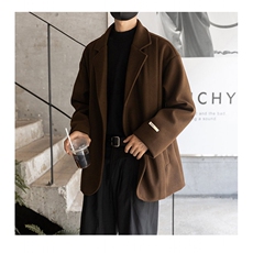 秋冬季西装短款毛呢大衣风衣潮504-F21-P75控118(加棉P85控128)，男装风衣，星座504
