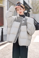 2025年冬季新款拼接小个子短款羽绒服，女装羽绒服，橙子家