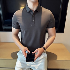 深度备货抖音主推高品质主推纯色短袖T恤翻领Polo衫T0257-P40，男装T恤，电商D342