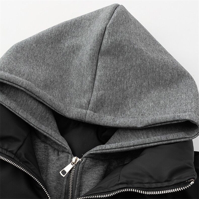 现货高品质重磅工艺美式高街假两件PU皮棉衣男女加厚棉服外套,男装棉衣,电商A486