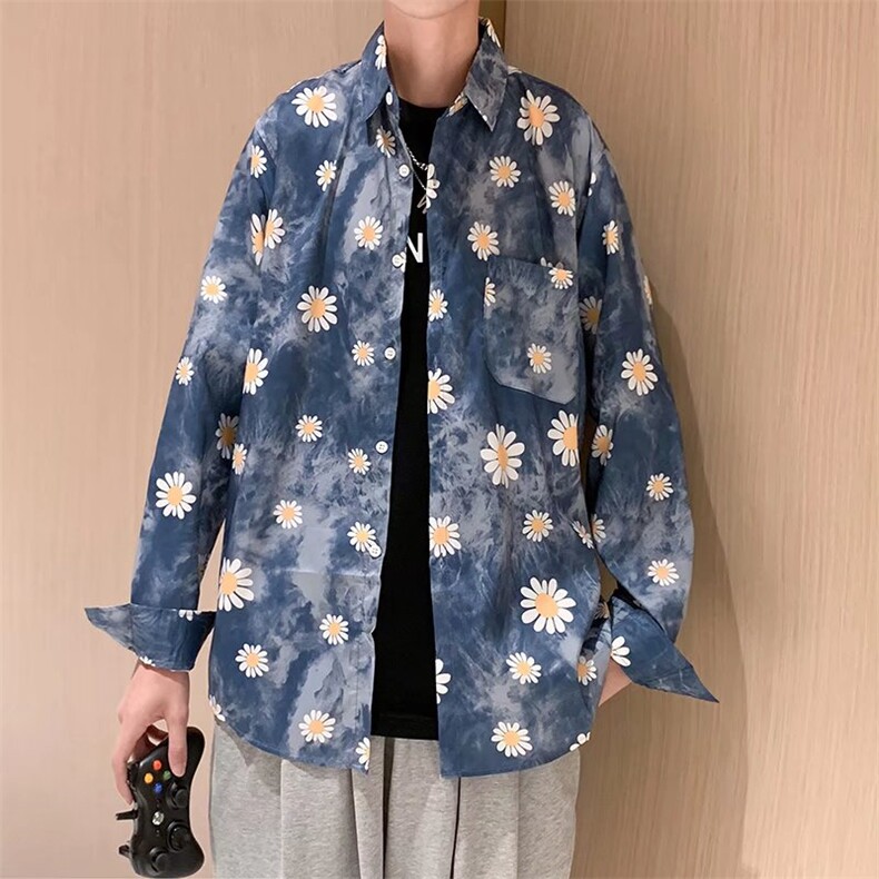 长袖衬衫男港风日系春季韩版潮流帅气衬衣C9648P27,男装衬衫,星座1116-2