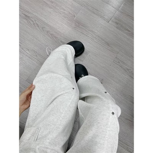 港风秋款男女休闲卫裤铆钉褶皱直筒扎染工装长裤h154 P48图片