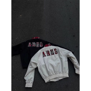 W9606-P70 网图现货 美式立领字母刺绣夹克休闲棒球服图片
