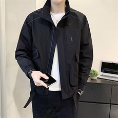 2026新款白色外套男春秋季宽松帅气立领薄款工装夹克男生潮牌，男装夹克，星座218-1（原230）