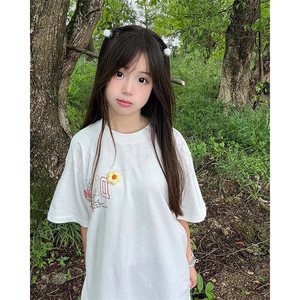 万针全刺绣工艺抖音得物高品质260克重磅纯棉双纱美式高街短袖T恤图片