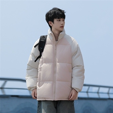 海边时尚宽松拼接撞色休闲百搭立领棉服A247-MY8891特批65控98，男装棉衣，电商A247