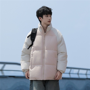 海边时尚宽松拼接撞色休闲百搭立领棉服A247-MY8891特批65控98图片