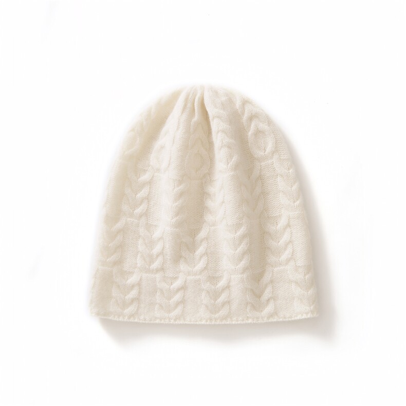 2025年春季新款百搭女士绞花圆顶双股加厚保暖渔夫帽，帽子，西欧羊绒