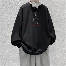 华夫格卫衣圆领卫衣男大码长袖t恤男外套HW76140-P30加绒款-P40，男装卫衣，电商A040