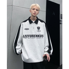 美式polo衫卫衣男2025新款春秋季半拉链外套款大码上衣W81-P48，女装短外套，电商C307A