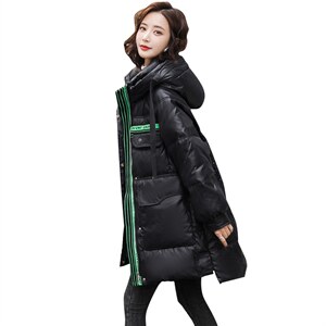 时尚保暖长款羽绒服女 修身显瘦冬季外套图片