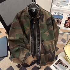 工装迷彩外套男女重工拼接短款休闲宽松棒球服夹克潮1299P85，男装夹克，星座410-2