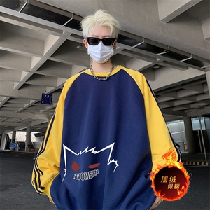 抖音得物供货 提供视频秋冬重磅美式宽松织带圆领卫衣07157图片