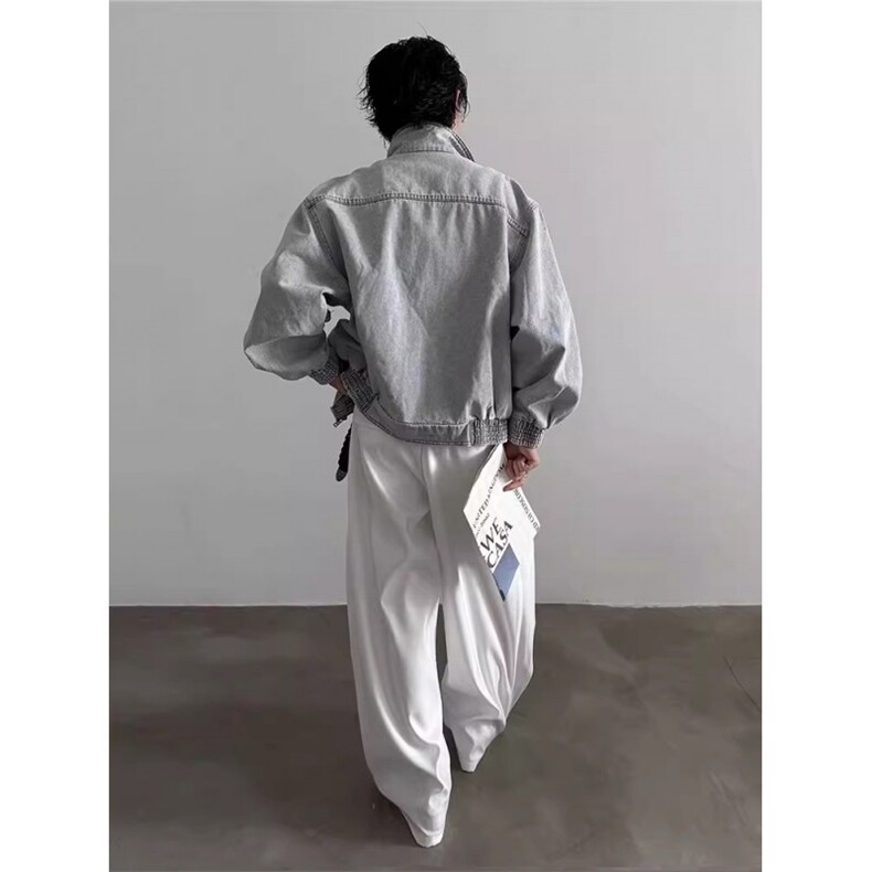 有货。牛仔外套男春秋夹克宽松牛仔上衣男W6950-P77,男装工装外套,星座412-3