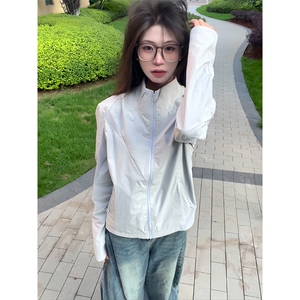 春夏款高品质冰感速干防晒服休闲户外运动外套透气弹力机能风夹克图片