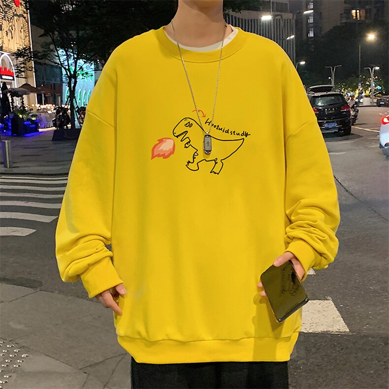 S6040-P28加绒款-P33秋季圆领卫衣男大码韩版宽松长袖外套,男装卫衣,电商A040