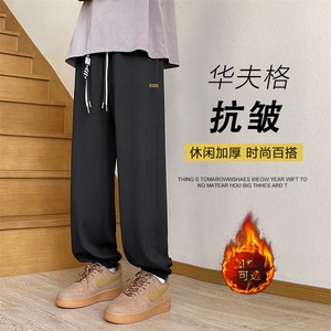 潮牌华夫格加绒休闲舒适卫裤子K955-特批-32加绒-42图片