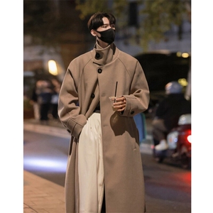 韩系中长款过膝毛呢大衣男秋冬英伦痞帅风衣外套 812-F630-P128图片