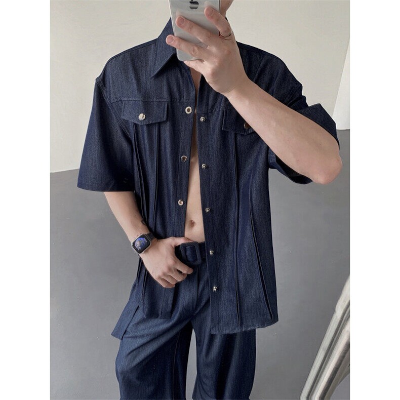现货25老钱风质感坑条轻奢西服休闲套装TZ20裤子p78衣服p78,男装西服,电商B288