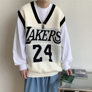 韩系V领马甲情侣无袖坎肩毛衣背心潮T822-P55图片