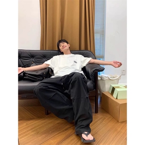 网图有货 美式卡通字母刺绣短袖t恤男女情侣宽松五分袖 A482-P30图片