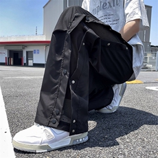 排扣冲锋裤男美式vibe微喇裤子男潮牌宽松直筒休闲长裤B8599-p40，男装休闲裤，星座1008