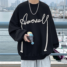 圆领卫衣男秋季美式复古上衣宽松休闲痞帅外套A071-W06-P60，男装卫衣，电商A071