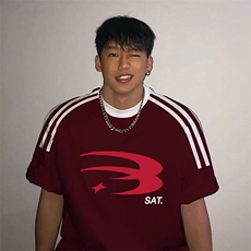 夏季美式高街重磅纯棉三条杠织带撞色男女短袖T恤ZD322-特P30，男装T恤，电商A486