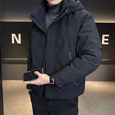 标50白鸭绒连帽男装羽绒服之前的灰色色差纠正C317-Y5869-P215，男装羽绒服，电商C317