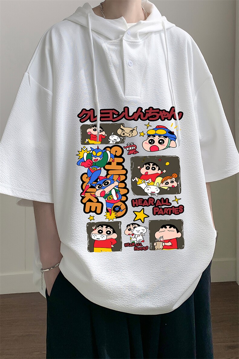 连帽短袖t恤男大码胖子带帽五分袖中袖LD54311-P45,男装T恤,电商A040