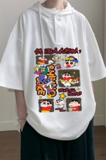 连帽短袖t恤男大码胖子带帽五分袖中袖LD54311-P45，男装T恤，电商A040