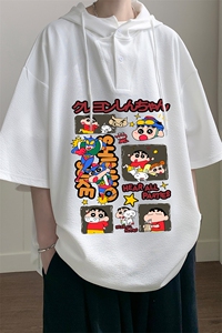 连帽短袖t恤男大码胖子带帽五分袖中袖 LD54311-P45图片