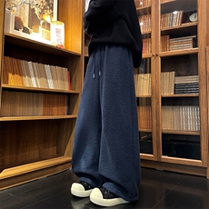 8XL-M摇粒绒裤子男加绒加厚休闲直通束脚宽松保暖裤K9122P78控98，男装休闲裤，电商D206-1