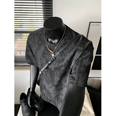 XZ809A/ZRHF01/P25/控38重磅华夫格扎染美式复古圆领T恤，男装T恤，星座809A(原222-1)