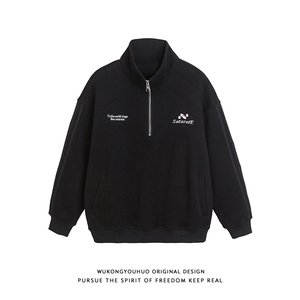 [003] 刺绣卡通时尚半拉链翻领宽松套头卫衣女春秋A079-T1111-P45图片