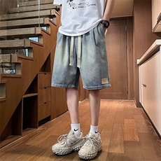 牛仔短裤男夏季薄款宽松中裤水洗做旧痞帅工装五分裤N9975，男装牛仔裤，星座1116A-1（原606A）