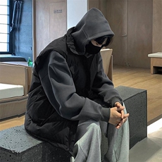 现货5W件冬季三防硬挺boxy短款立领棉衣马夹外套加厚马甲保暖棉服，男装棉衣，电商A486-1