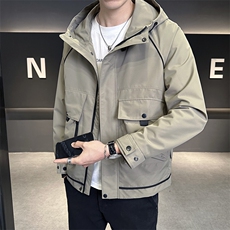秋季夹克男高品质连帽外套型男商务休闲青年外套男N8817-P95，男装夹克，星座310B-3