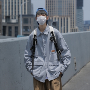 2025秋装纯棉衬衫工装长袖衬衣男大码 C307特P40图片