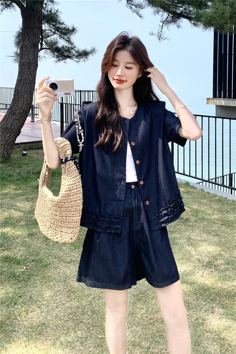 时尚套装短袖衬衣短款裤子休闲两件套2C215-P170-K240,女装套装/套裙,2C215